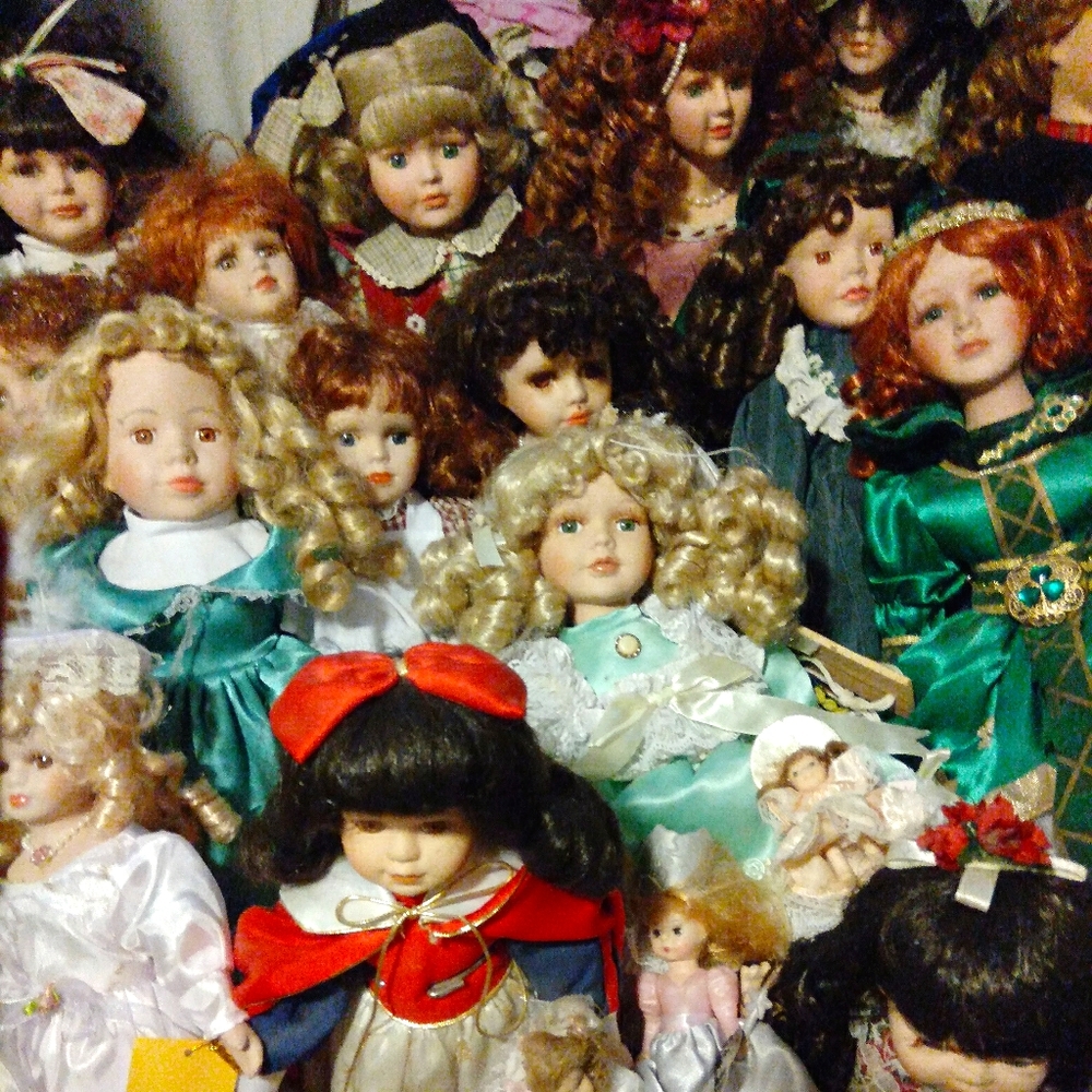 Hundreds Of Bisque & Porcelain Dolls